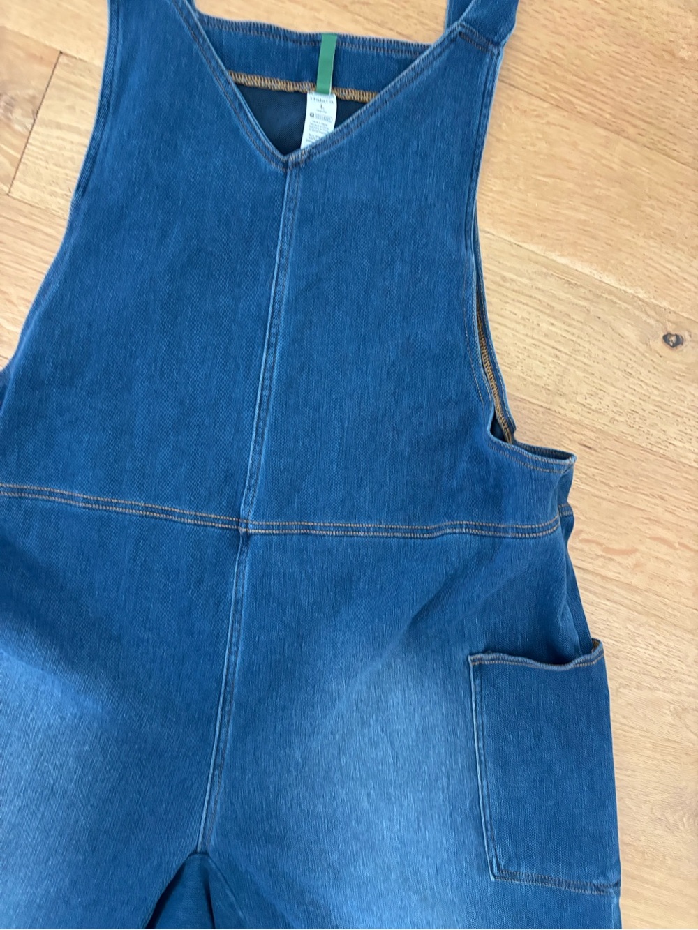 Halara Flex™ V Neck Pocket Washed Denim Casual Overalls - Picture 8 of 8